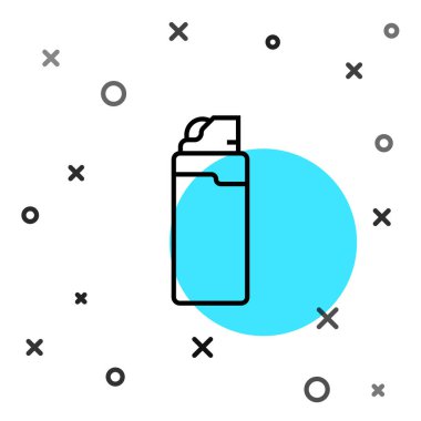 Beyaz arkaplanda siyah çizgi aydınlatma simgesi izole edildi. Rastgele dinamik şekiller. Vektör.