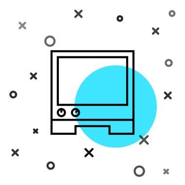 Siyah çizgi ses yardımcısı simgesi beyaz arkaplanda izole edildi. Ses kontrol arayüzü akıllı hoparlör. Rastgele dinamik şekiller. Vektör.