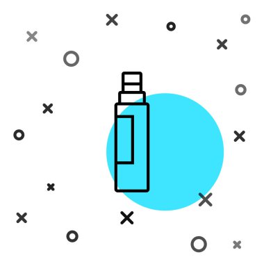 Beyaz arkaplanda siyah çizgi kalem simgesi izole edildi. Rastgele dinamik şekiller. Vektör.