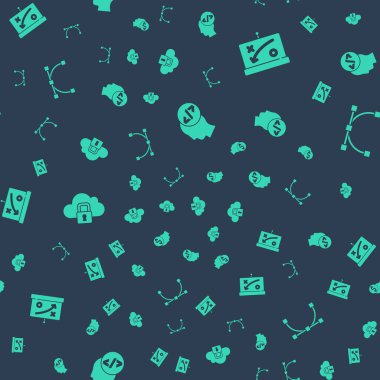 Ön uç geliştirme, planlama stratejisi konsepti, Bulut hesaplama kilidi ve Bezier eğrisini kusursuz şablona ayarla. Vektör.