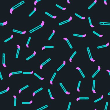 Çizgi sigara simgesi siyah arkaplanda izole edilmiş. Tütün tabelası. Sigara içme sembolü. Vektör İllüstrasyonu.