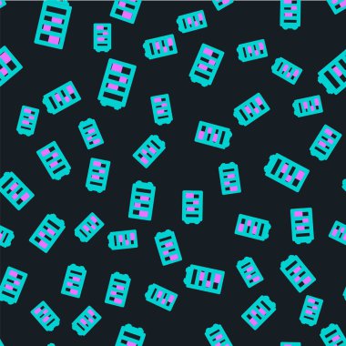 Satır Kütüphanesi kitaplığı simgesi siyah arkaplanda izole edilmiş pürüzsüz desen. Vektör İllüstrasyonu.