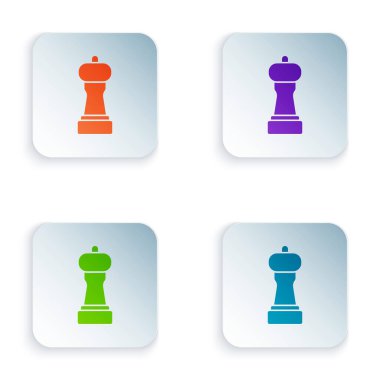 Yeşil ve siyah karabiber ikonu, bej arka planda pürüzsüz desen izole etti. Yemek pişirme baharatları. Vektör.