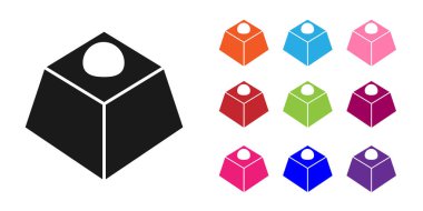 Beyaz arka planda izole edilmiş siyah çikolatalı kek ikonu. Simgeleri renklendirin. Vektör.