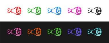 Tavuk budu simgesi siyah beyaz arkaplanda izole edildi. Tavuk budu. Vektör.