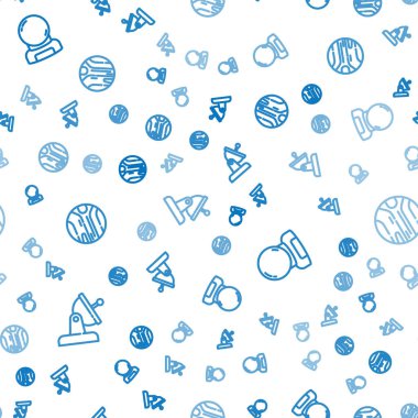 Uydu anteni, astronot miğferi ve Gezegen 'i kusursuz desene ayarlayın. Vektör.