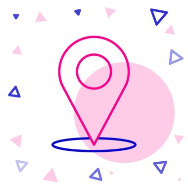 Çizgi Haritası simgesi beyaz arkaplanda izole edildi. Navigasyon, işaret, konum, harita, GPS, yön, yer, pusula, arama konsepti. Renkli taslak konsepti. Vektör İllüstrasyonu.