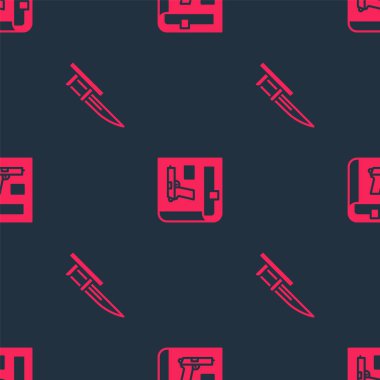 Süngüyü tüfeğe ve Kitap 'a doğrultun. Tabancayla ya da tabancayla. Vektör.