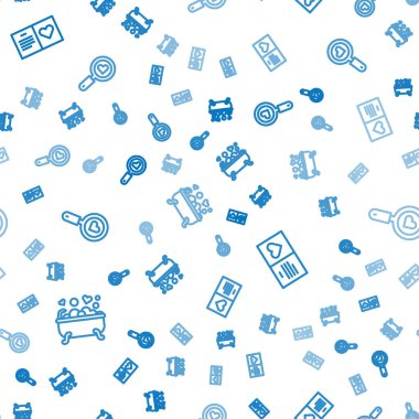 Banyoda romantik bir çizgi çiz, sevgililer günü partisi broşürü ve kalbi ve aşkı kusursuz bir şekilde araştır. Vektör.