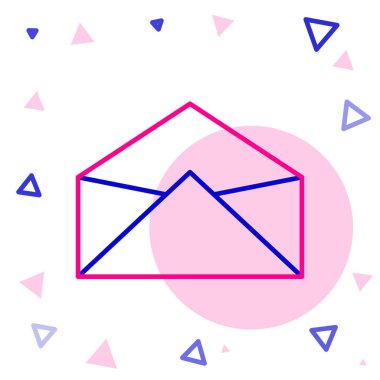 Satır Zarfı simgesi beyaz arkaplanda izole edildi. E- posta mektup sembolü. Renkli taslak konsepti. Vektör İllüstrasyonu.