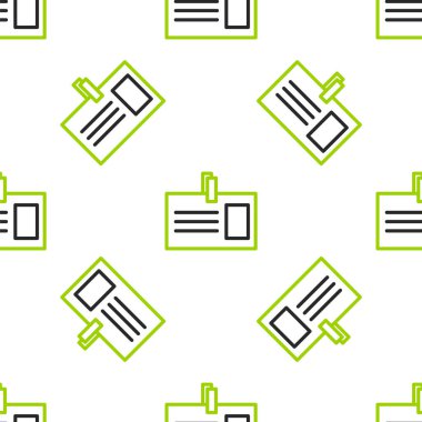 Çizgi tanımlama rozeti simgesi beyaz arkaplanda izole edilmiş kusursuz desen. Sunum için, şirketin kimliği için, reklam için kullanılabilir. Vektör İllüstrasyonu.