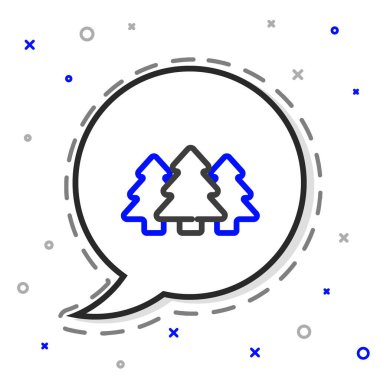 Çizgi Ağaçları simgesi beyaz arkaplanda izole edildi. Orman sembolü. Renkli taslak konsepti. Vektör.