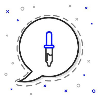 Hat Pipette simgesi beyaz arkaplanda izole edildi. Tıbbi, kozmetik, kimya laboratuvarı ekipmanları. Renkli taslak konsepti. Vektör.