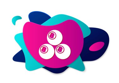 Beyaz arkaplanda 8 numaralı ikon izole edilmiş renkli bilardo topu. Sıvı şekilli soyut pankart. Vektör.