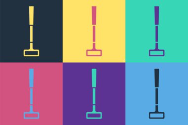 Pop sanatları golf kulübü simgesi renk arkaplanda izole edilmiş. Vektör.