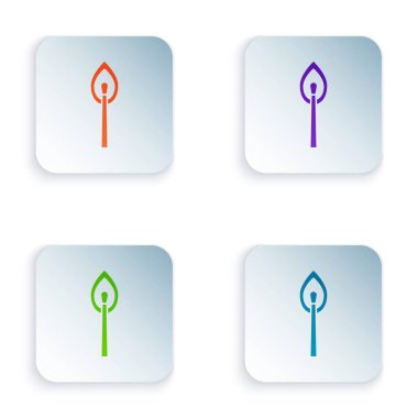 Ateş ikonu ile yeşil ve siyah yakma kibriti bej arka planda izole edilmiş pürüzsüz desen. Ateşle maç. Kibrit işareti. Vektör.