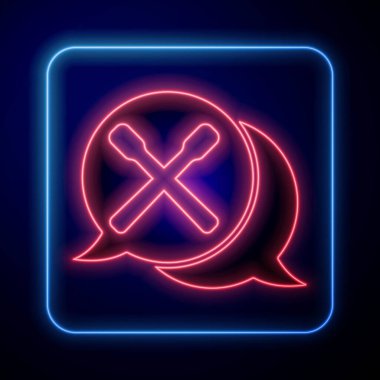 Parlayan neon çubuk simgesi siyah arkaplanda izole edildi. Müzik aleti. Vektör.