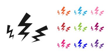 Siyah Zeus simgesi beyaz arkaplanda izole edilmiş. Yunan tanrısı. Şimşek Tanrısı. Simgeleri renklendirin. Vektör.