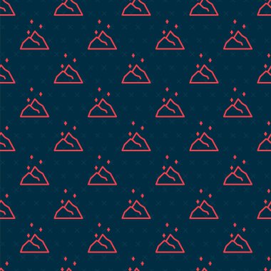 Kırmızı çizgi sihirli toz ikonu siyah arkaplanda izole edilmiş pürüzsüz desen. Vektör.