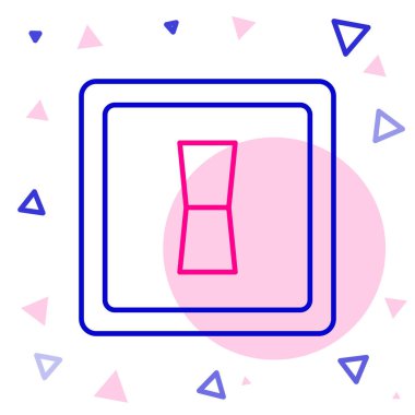 Elektrik düğmesi simgesi beyaz arkaplanda izole edildi. Açık ve kapalı simgesi. Loş ışık düğmesi işareti. Enerji tasarrufu kavramı. Renkli taslak konsepti. Vektör İllüstrasyonu.