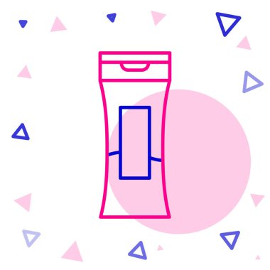 Beyaz arka planda izole edilmiş bir şampuan ikonu çizgisi. Renkli taslak konsepti. Vektör İllüstrasyonu.