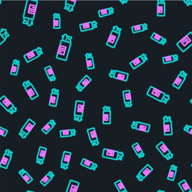 Çizgi Silahları yağ şişesi simgesi siyah arka planda izole edilmiş. Silah bakımı. Vektör.