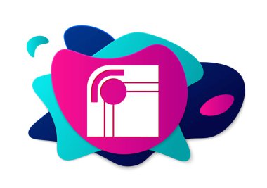 Beyaz arkaplanda izole edilmiş renkli bilardo masa simgesi. Bilardo masası. Sıvı şekilli soyut pankart. Vektör.