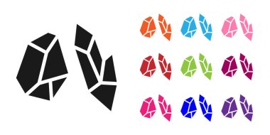 Siyah Büyü Taşı simgesi beyaz arkaplanda izole edilmiş. Fantezi kristali. Maç için mücevher. Simgeleri renklendirin. Vektör.