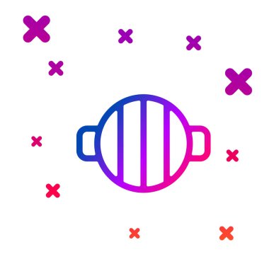 Mavi Barbekü Izgara simgesi beyaz arkaplanda izole edildi. Barbekü ızgara partisi. Soyut çember rastgele noktalar. Vektör.