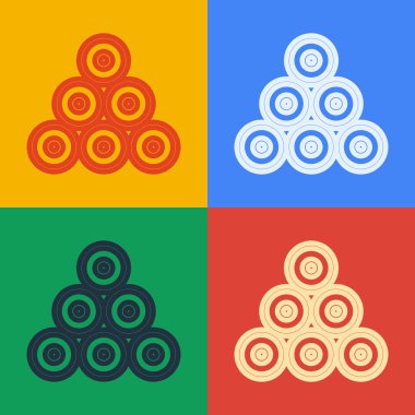 Pop sanat eseri boya kutusu ikonu renk arkaplanında izole edilmiş. Vektör.