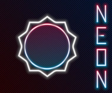 Parlayan neon çizgi simgesi siyah arkaplanda izole edildi. Renkli taslak konsepti. Vektör.