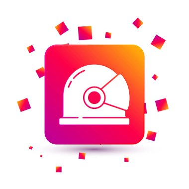 Beyaz Astronot başlık simgesi beyaz arkaplanda izole edildi. Kare renk düğmesi. Vektör.