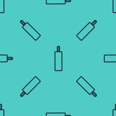 Siyah hat dinamit bomba çubuğu ikonu yeşil arka planda izole edilmiş pürüzsüz desen. Saatli bomba - patlama tehlikesi kavramı. Vektör.