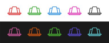 Jöle kek simgesini siyah beyaz arkaplanda izole et. Jöleli puding. Vektör.