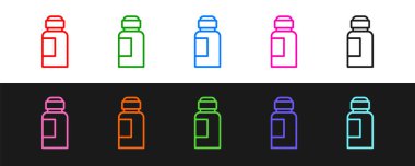 Çizgi boyası, guaj, kavanoz, siyah beyaz arkaplanda izole edilmiş boya simgesi. Vektör.