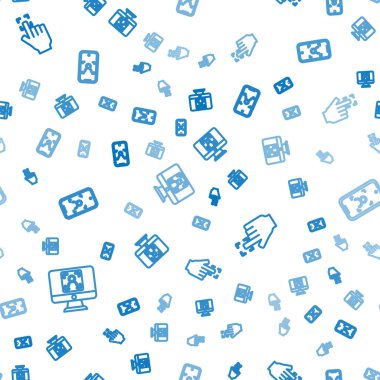 Çizgiyi Yüz Tanıma, Parmak izi ve Mobil 'i ayarlayın ve düzgün bir şekilde yüzünüzü dönün. Vektör.