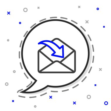 Satır Zarfı simgesi beyaz arkaplanda izole edildi. Mesaj konsepti alındı. Yeni, e-posta gelen mesaj, SMS. Posta servisi. Renkli taslak konsepti. Vektör İllüstrasyonu.