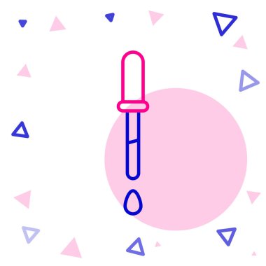 Hat Pipette simgesi beyaz arkaplanda izole edildi. Tıbbi elementler, kimya laboratuarı ekipmanları. Damlalı boru. Tıp sembolü. Renkli taslak konsepti. Vektör İllüstrasyonu.