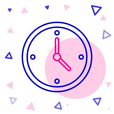 Beyaz arkaplanda hızlı dağıtım simgesi izole edildi. Zamanında servis, hareket halindeki kronometre, son teslim tarihi konsepti, saat hızı. Renkli taslak konsepti. Vektör İllüstrasyonu.