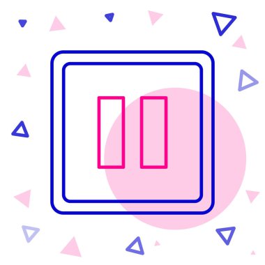 Satır Duraklat simgesi beyaz arkaplanda izole edildi. Renkli taslak konsepti. Vektör İllüstrasyonu.