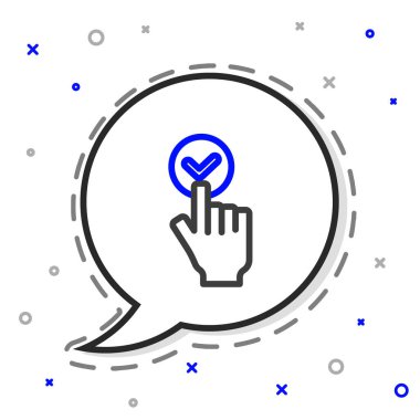 Çevrimiçi sipariş verme ve fast food dağıtım simgesi beyaz arka planda izole edildi. Burger tabelası. Renkli taslak konsepti. Vektör.