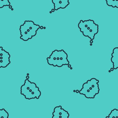 Siyah çizgi konuşma balonu sohbet simgesi yeşil arkaplanda izole edilmiş kusursuz desen. İleti simgesi. İletişim ya da yorum sohbet sembolü. Vektör.