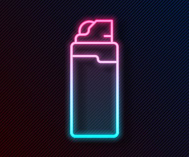 Parlayan neon hattı Aydınlık simgesi siyah arkaplanda izole edildi. Vektör.