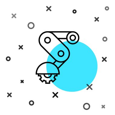 Siyah çizgi Rayleur bisiklet arka hız katlama simgesi beyaz arkaplanda izole edildi. Rastgele dinamik şekiller. Vektör.