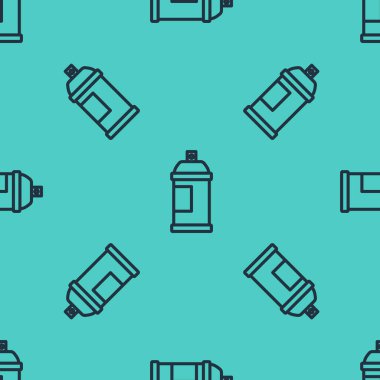 Siyah çizgi boya spreyi ikonu yeşil arka planda izole edilmiş pürüzsüz desen. Vektör.