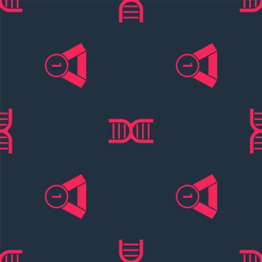 Madalya ve DNA sembolünü kusursuz desene ayarla. Vektör.