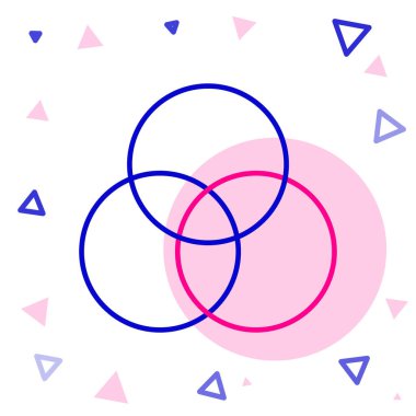 RGB ve CMYK renk karıştırma simgesi beyaz arkaplanda izole edildi. Renkli taslak konsepti. Vektör İllüstrasyonu.