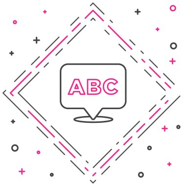 Beyaz arkaplanda satır alfabesi simgesi izole edildi. Renkli taslak konsepti. Vektör.