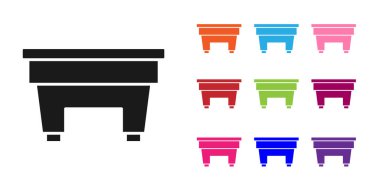 Siyah bilardo masası simgesi beyaz arkaplanda izole edildi. Bilardo masası. Simgeleri renklendirin. Vektör.