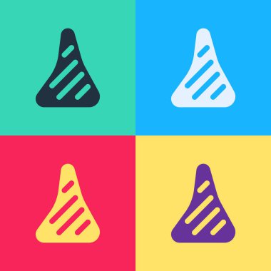 Beyaz arka planda izole edilmiş renkli biftek ikonu. Sıvı şekilli soyut pankart. Vektör.